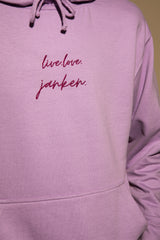 "Live Love Janken" lila hoodie