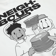 NGHBRS "RECORDS" WHITE T-SHIRT